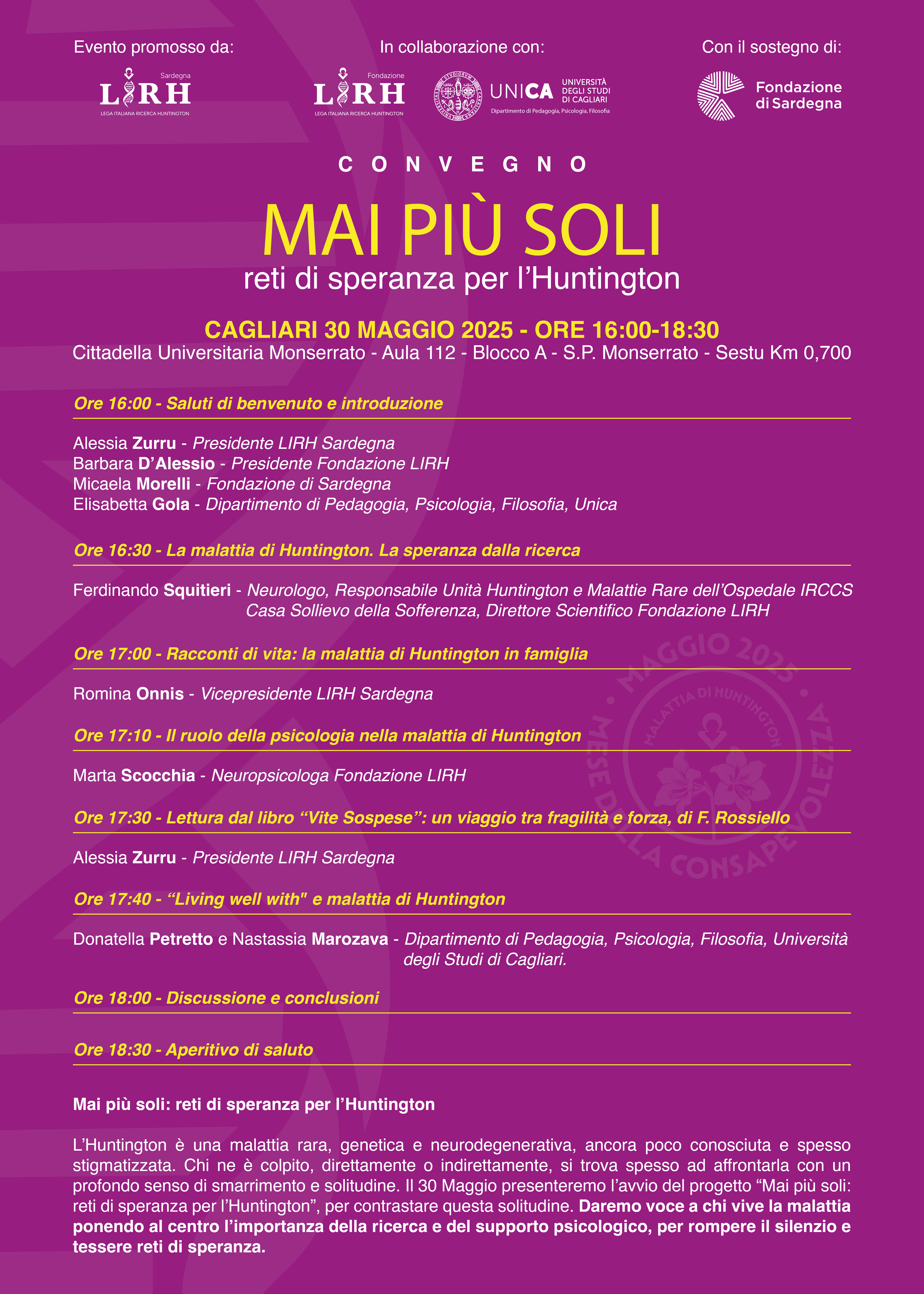 programma Cagliari 30 maggio 2025