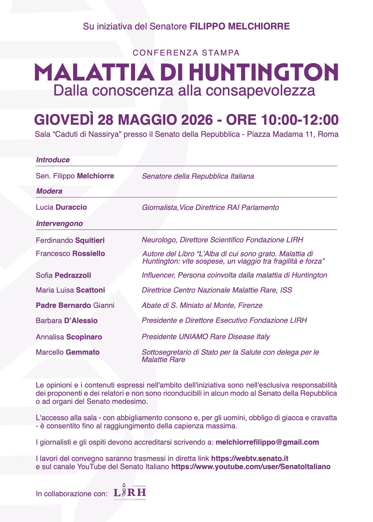 locandina conferenza stampa in Senato