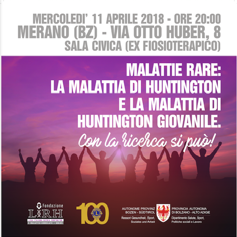 Malattia di Huntington Convegno a Merano 11 04 2018 Malattia di Huntington Convegno a Merano 11 04 2018