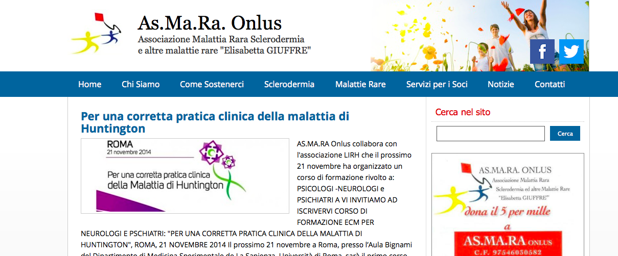 Per una corretta pratica clinica della Malattia di Huntington - Roma