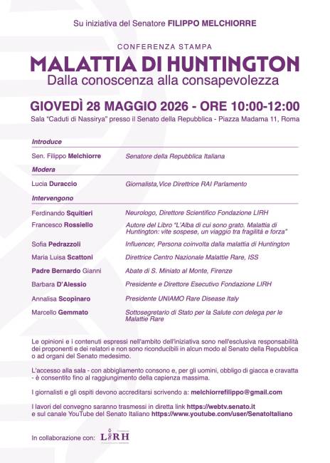 locandina conferenza stampa in Senato